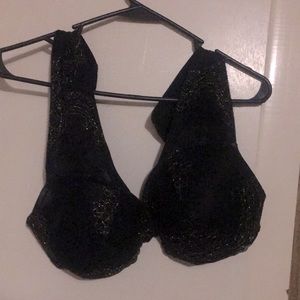 Black/Gold Lace Torrid Bra 44B